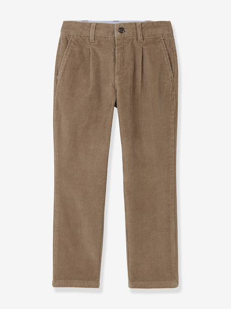 Pantalon chino garçon en velours vert - vertbaudet enfant 