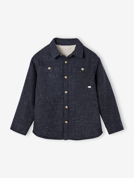 Chemise en flanelle doublée garçon gris chiné - vertbaudet enfant 