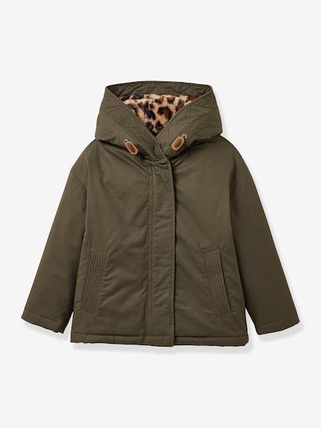 Fille-Manteau, veste-Parka courte fille doublée léopard