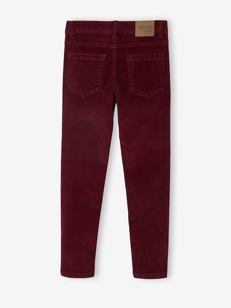 Pantalon slim velours garçon bordeaux+CAMEL - vertbaudet enfant 
