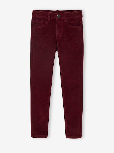 Pantalon slim velours garçon bordeaux+CAMEL - vertbaudet enfant 