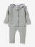 Gebreide babyset met kraag van Liberty-stof CYRILLUS rozen - vertbaudet enfant 
