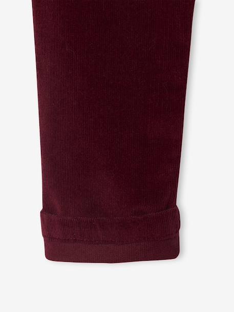 Pantalon slim velours garçon bordeaux+CAMEL - vertbaudet enfant 