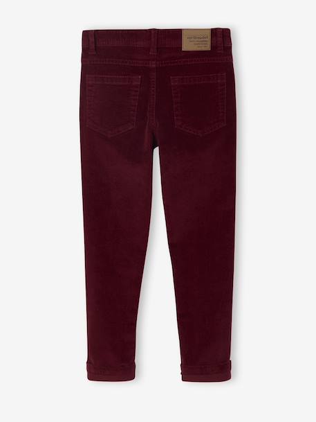 Pantalon slim velours garçon bordeaux+CAMEL - vertbaudet enfant 