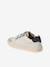Baskets met klittenband van leer voor kinderen ecru+veel wit - vertbaudet enfant 