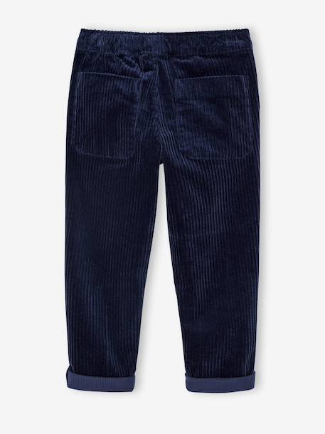 Ribfluwelen jongensjoggingbroek, eenvoudig aan te trekken dennen+leiblauw+marineblauw - vertbaudet enfant 