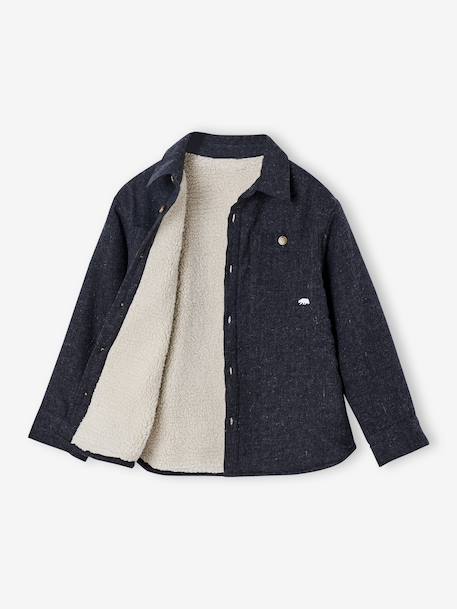 Chemise en flanelle doublée garçon gris chiné - vertbaudet enfant 