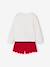 Ensemble fille noël t-shirt et short velours pailleté rouge - vertbaudet enfant 