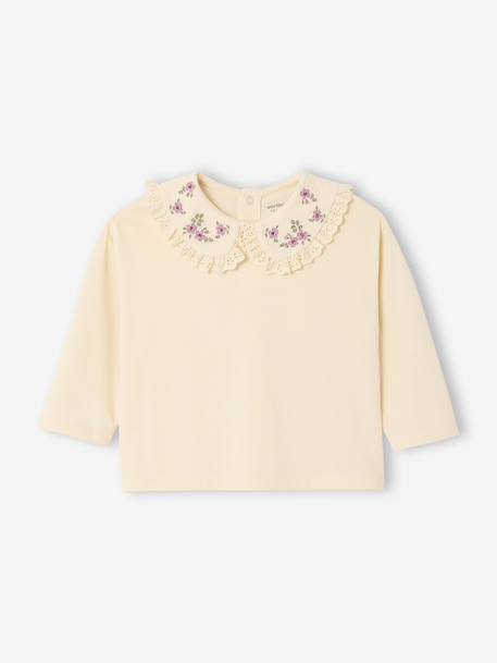 Bébé-T-shirt bébé manches longues avec col brodé