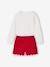 Ensemble fille noël t-shirt et short velours pailleté rouge - vertbaudet enfant 