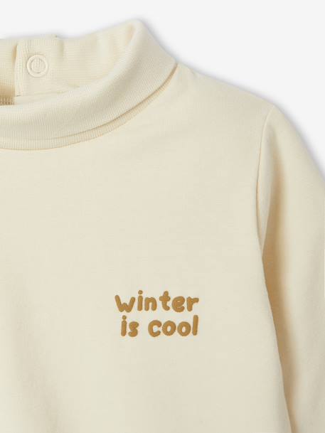 Set van 2 basic shirts met rolkraag marineblauw+vanille - vertbaudet enfant 