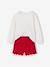 Kerst set voor meisjes, t-shirt en short van fluweel / velours met pailletten rood - vertbaudet enfant 