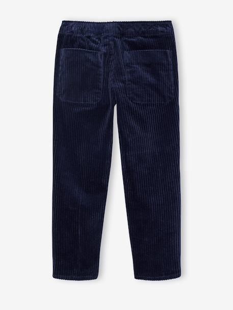 Pantalon en velours côtelé garçon facile à enfiler bleu ardoise+marine+vert sapin - vertbaudet enfant 