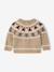 Jacquard kersttrui voor babyjongens gemêleerd beige - vertbaudet enfant 