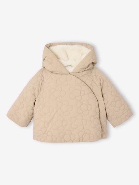 Manteau matelassé fantaisie bébé beige - vertbaudet enfant 
