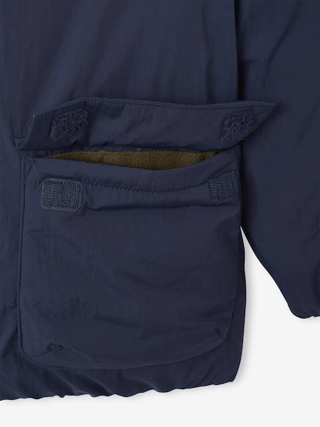 Parka garçon à capuche doublée polaire marine - vertbaudet enfant 