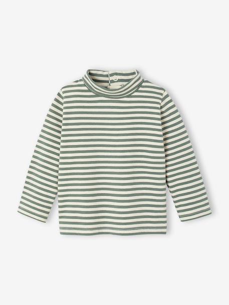 Set van 2 basic shirts met rolkraag marineblauw+vanille - vertbaudet enfant 