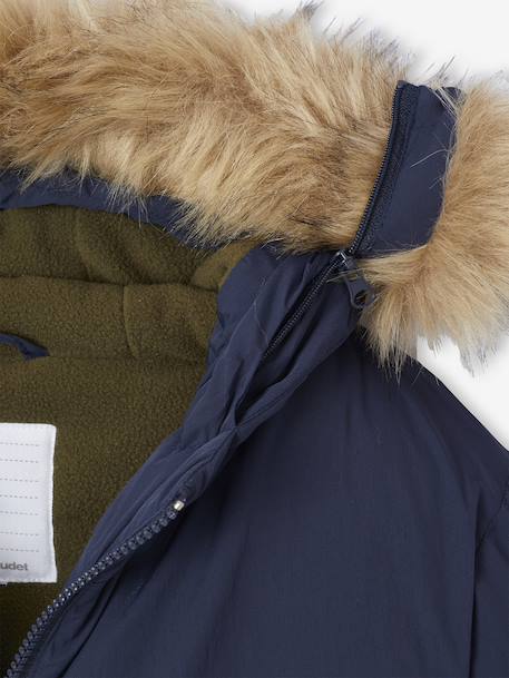 Parka garçon à capuche doublée polaire marine - vertbaudet enfant 
