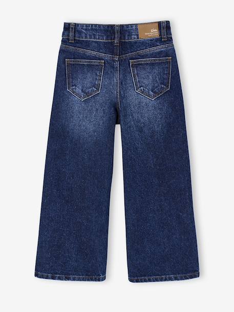 Jean fille large morphologik tour de hanches médium bleu foncé+bleu moyen - vertbaudet enfant 
