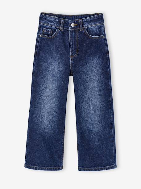 Jean fille large morphologik tour de hanches médium bleu foncé+bleu moyen - vertbaudet enfant 