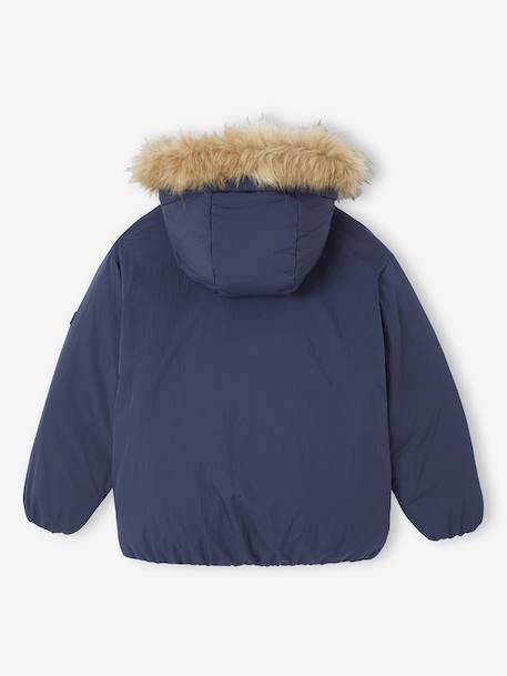 Parka garçon à capuche doublée polaire marine - vertbaudet enfant 