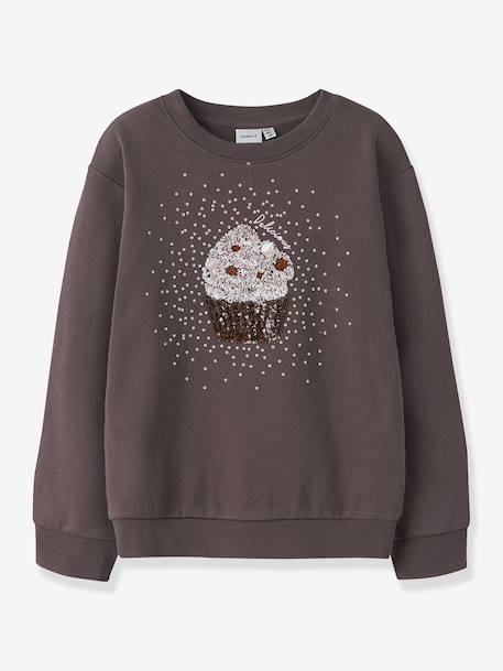 Fille-Pull, gilet, sweat-Sweat-shirt fille avec cupcake à paillettes NKFNUASA NAME IT