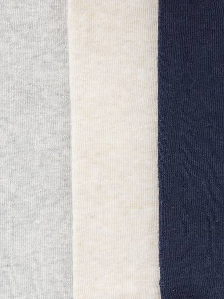 3 paar tricot maillots voor baby's beige+donkerpaars+ecru+oudroze+Wit/lichtroze/grijs chiné - vertbaudet enfant 