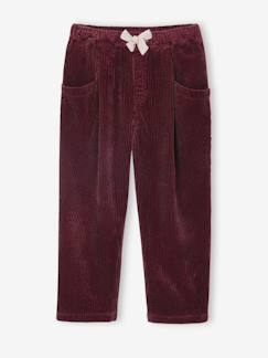 Meisje-Meisjesbroek van fluweel / velours met losse pasvorm 