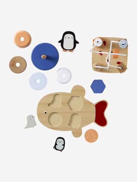 Coffret 3 jeux d'éveil BANQUISE en bois FSC® blanc - vertbaudet enfant 