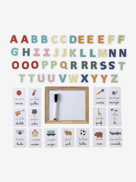 Ardoise d'apprentissage des lettres en bois FSC® blanc - vertbaudet enfant 