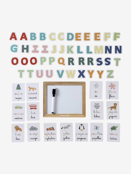 Ardoise d'apprentissage des lettres en bois FSC® blanc - vertbaudet enfant 