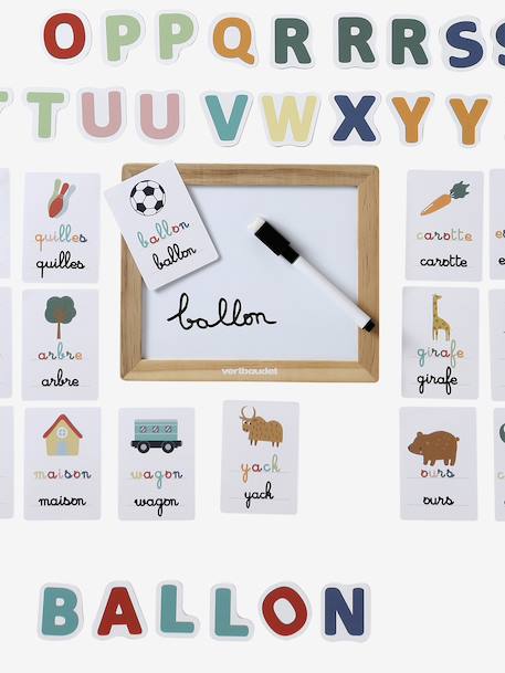 Ardoise d'apprentissage des lettres en bois FSC® blanc - vertbaudet enfant 
