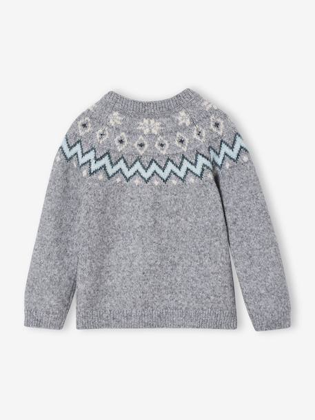 Pull mixte jacquard noël capsule famille gris chiné - vertbaudet enfant 