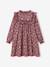 Robe fille flanelle imprimée fleurs prune - vertbaudet enfant 