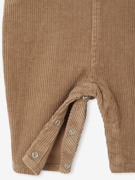 Ensemble 2 pièces naissance salopette en velours côtelé + T-shirt manches longues écru - vertbaudet enfant 