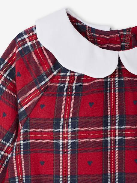 Ensemble bébé Noël barboteuse flanelle et collant collab vertbaudet x Envie de Fraise rouge - vertbaudet enfant 