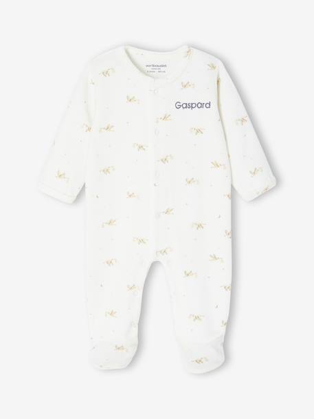 Pyjama bébé en velours + 2 bodies coffret cadeau naissance écru - vertbaudet enfant 