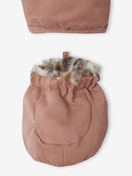 Combipilote naissance doublée imitation fourrure léopard bois de rose - vertbaudet enfant 