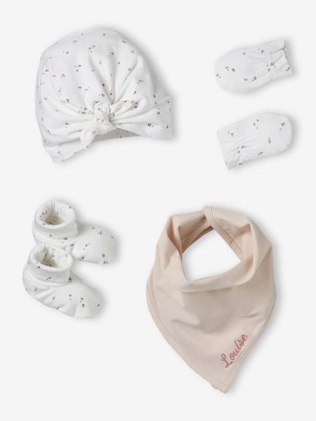 Ensemble bonnet, moufles, foulard et chaussons bébé rose - vertbaudet enfant 