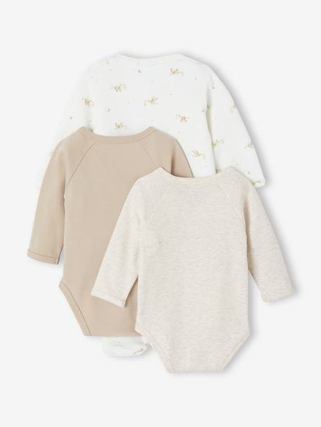 3-delige babyset met babyslaapzakje + 2 body's ecru - vertbaudet enfant 