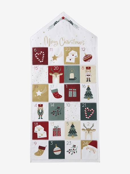 Calendrier de l'Avent Merry Christmas personnalisable blanc imprimé - vertbaudet enfant 