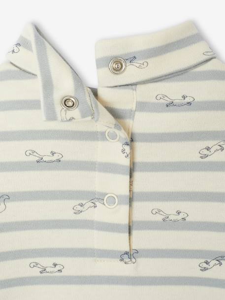 Set van 2 body's voor pasgeborenen in interlock 1 gestreept + 1 effen beige - vertbaudet enfant 