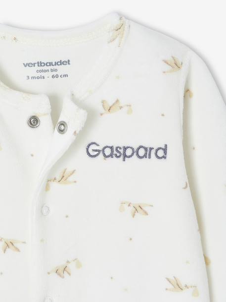 Pyjama bébé en velours + 2 bodies coffret cadeau naissance écru - vertbaudet enfant 