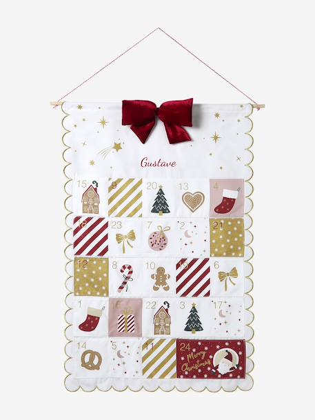 Adventskalender van stof FESTON goudbeige - vertbaudet enfant 