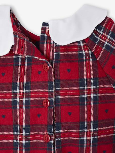 Ensemble bébé Noël barboteuse flanelle et collant collab vertbaudet x Envie de Fraise rouge - vertbaudet enfant 