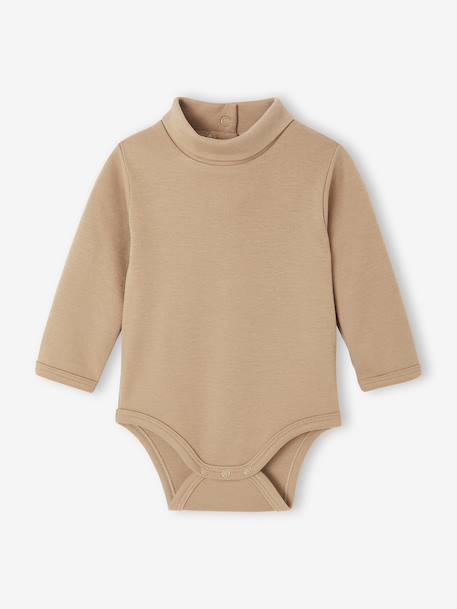 Set van 2 body's voor pasgeborenen in interlock 1 gestreept + 1 effen beige - vertbaudet enfant 