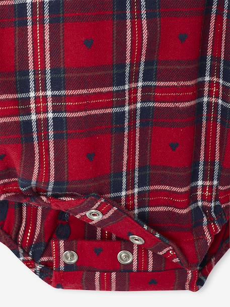 Ensemble bébé Noël barboteuse flanelle et collant collab vertbaudet x Envie de Fraise rouge - vertbaudet enfant 