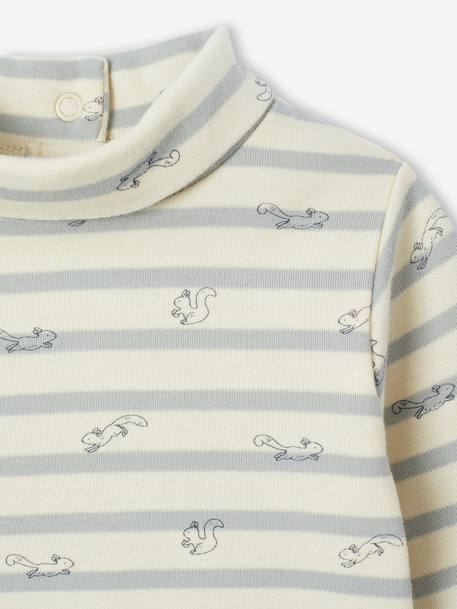 Lot de 2 bodies naissance en interlock 1 rayé + 1 uni beige - vertbaudet enfant 