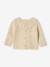 Gilet naissance en tricot maille fantaisie avec col volanté beige chiné - vertbaudet enfant 