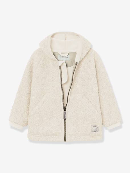 Veste en polaire Teddy MATLIFF enfants MINI A TURE écru+vert - vertbaudet enfant 